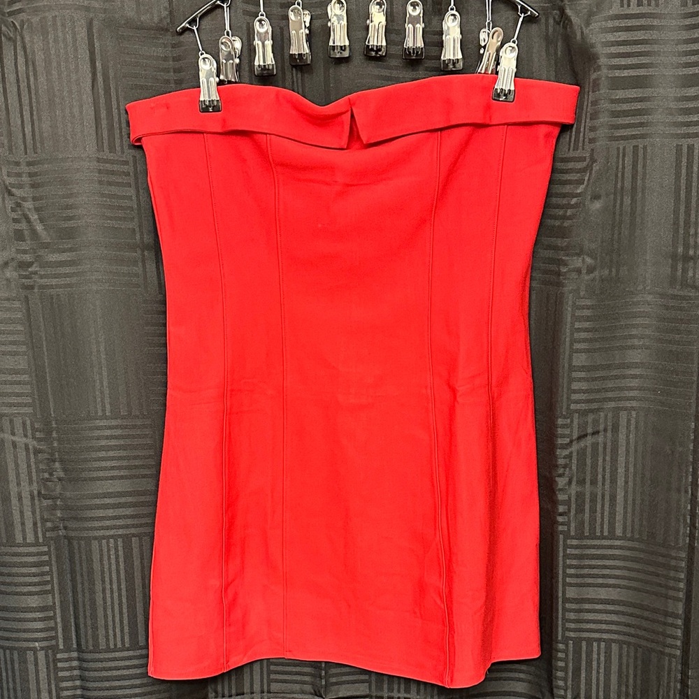 Red Strapless Mini Dress